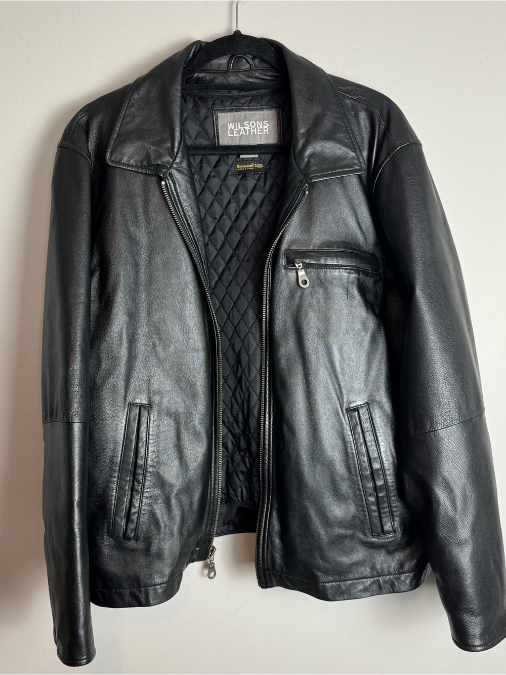 Wilsons Leather Black Men's Leather Jacket Size Large - Picture 2 of 16